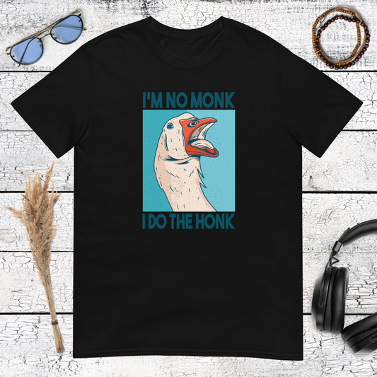 I’m No Monk T-Shirt – black, front view