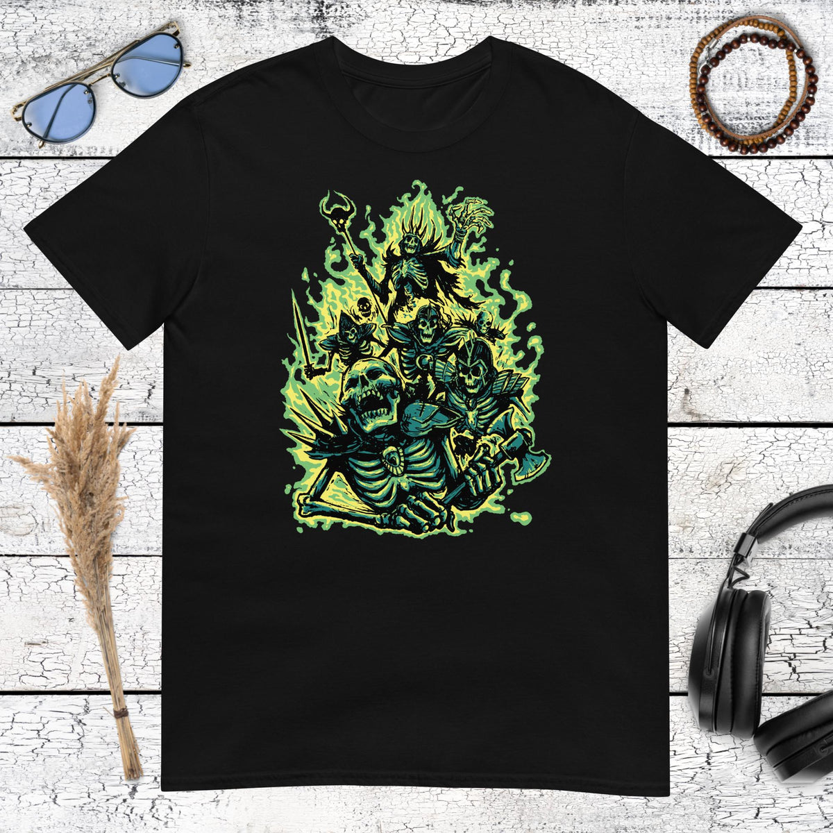 Undead Army Skeleton Horror T-Shirt – black, front view