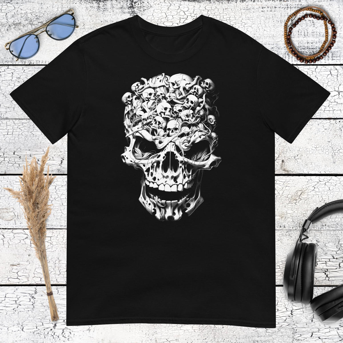 Skulls Within Skull T-Shirt – black, front view