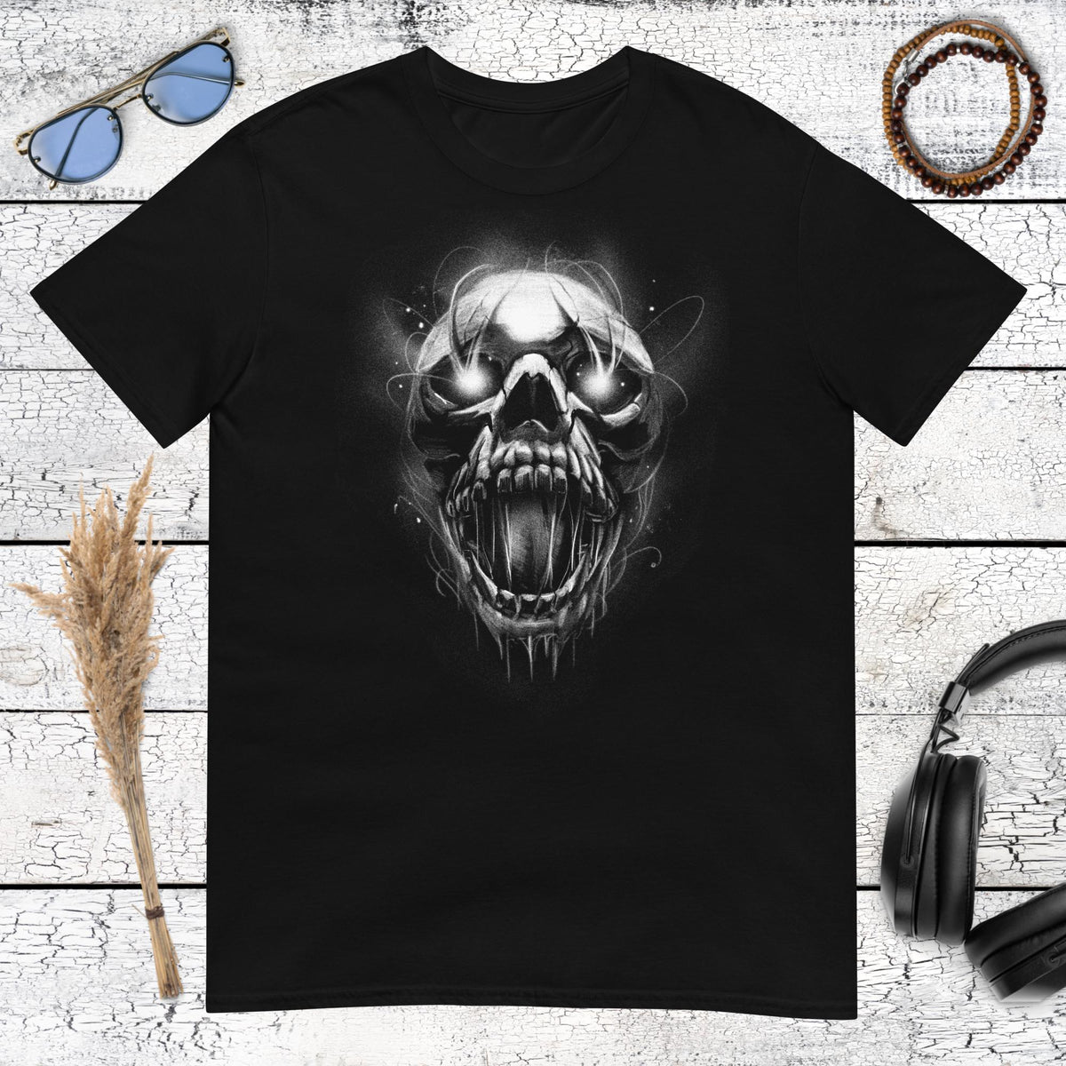 Dark Skull Horror T-Shirt – black, front view
