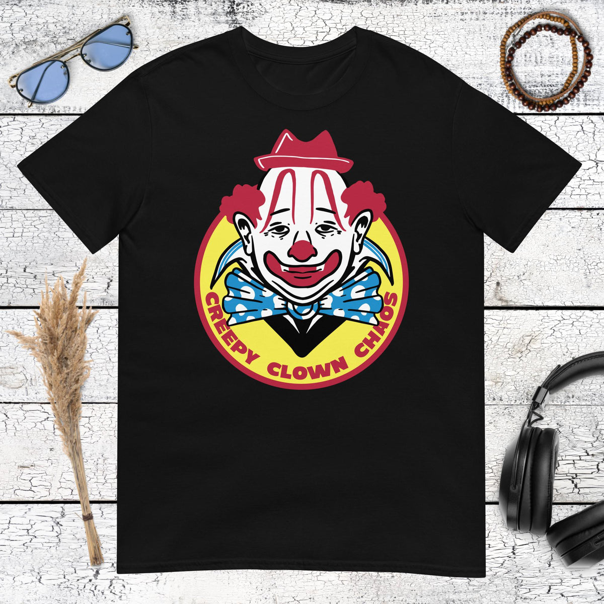 Creepy Clown Club T-Shirt – black, front view