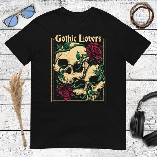 Gothic Lovers Skull T-Shirt – black, front view