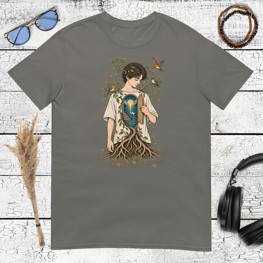 Roots Within T-Shirt – charcoal, front view
