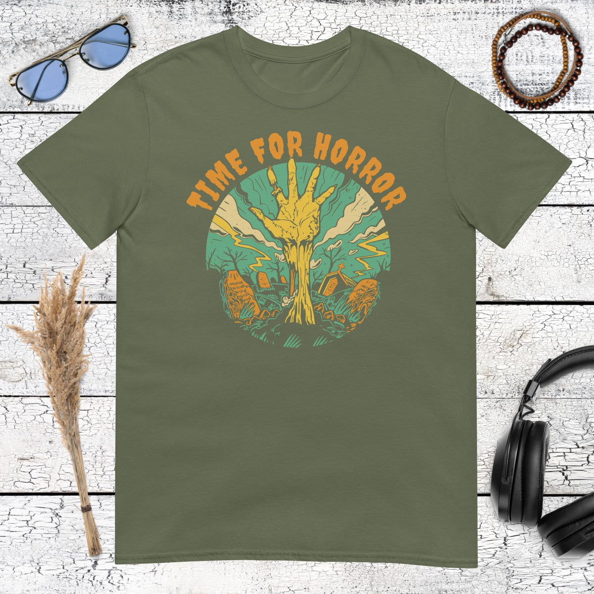 Time for Horror T-Shirt – military green, front view