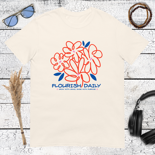 Flourish Daily T-Shirt – natural, front view