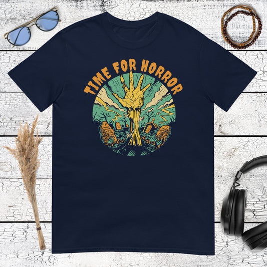Time for Horror T-Shirt – navy, front view