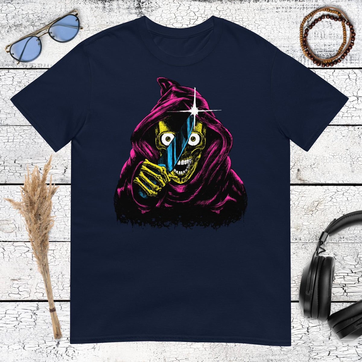 Neon Reaper T-Shirt – navy, front view