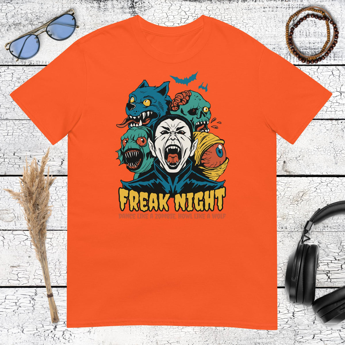 Freak Night Monster Party T-Shirt – orange, front view