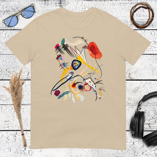 Kandinsky Inspired Abstract T-Shirt – sand, front view