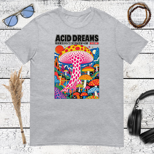 Acid Dreams Mushroom T-Shirt – sport grey, front view