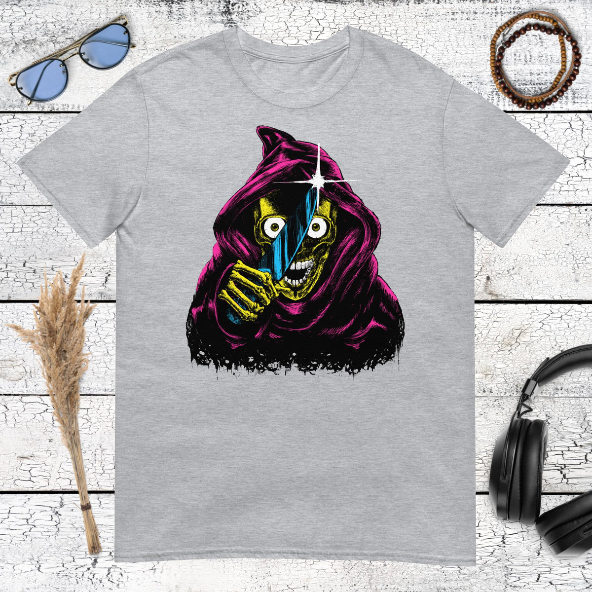 Neon Reaper T-Shirt – sport grey, front view