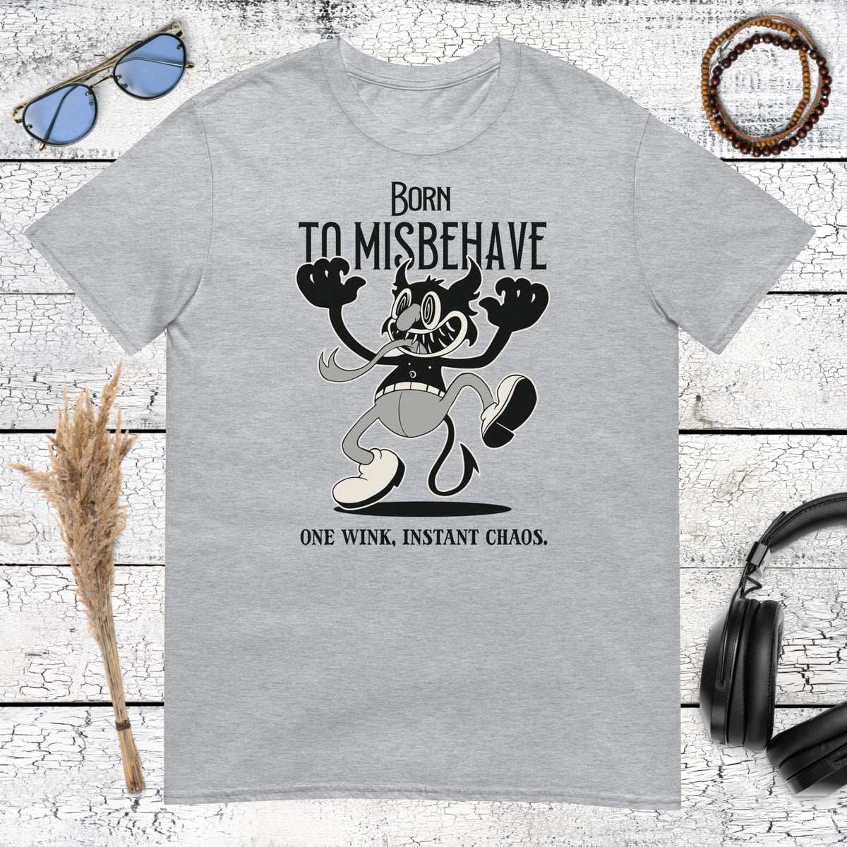 Born to Misbehave T-Shirt – sport grey, front view