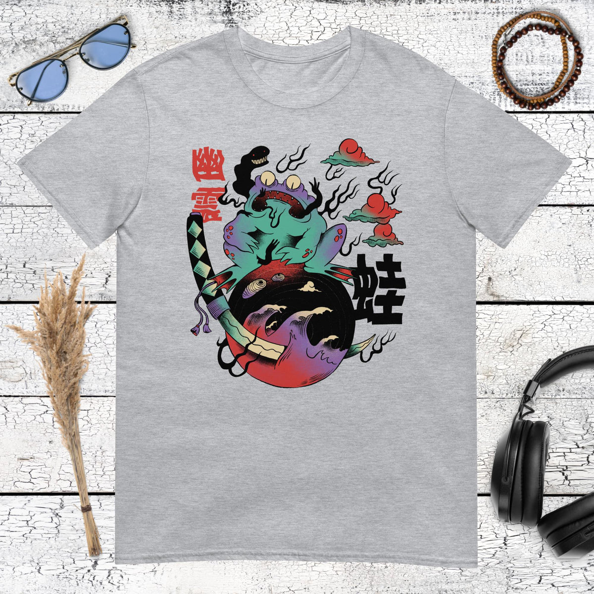 Japanese Yokai Frog T-Shirt – sport grey, front view