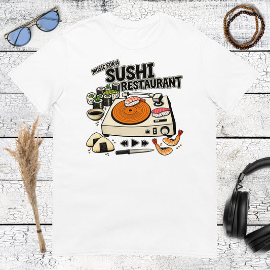 Sushi Turntable T-Shirt – white, front view